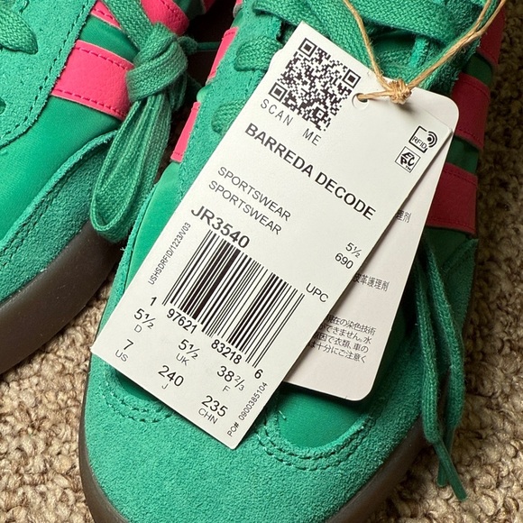 Adidas Barreda Decode 'Semi Court Green Lucid Pink' Women's Shoes Size 7 - Picture 8 of 10